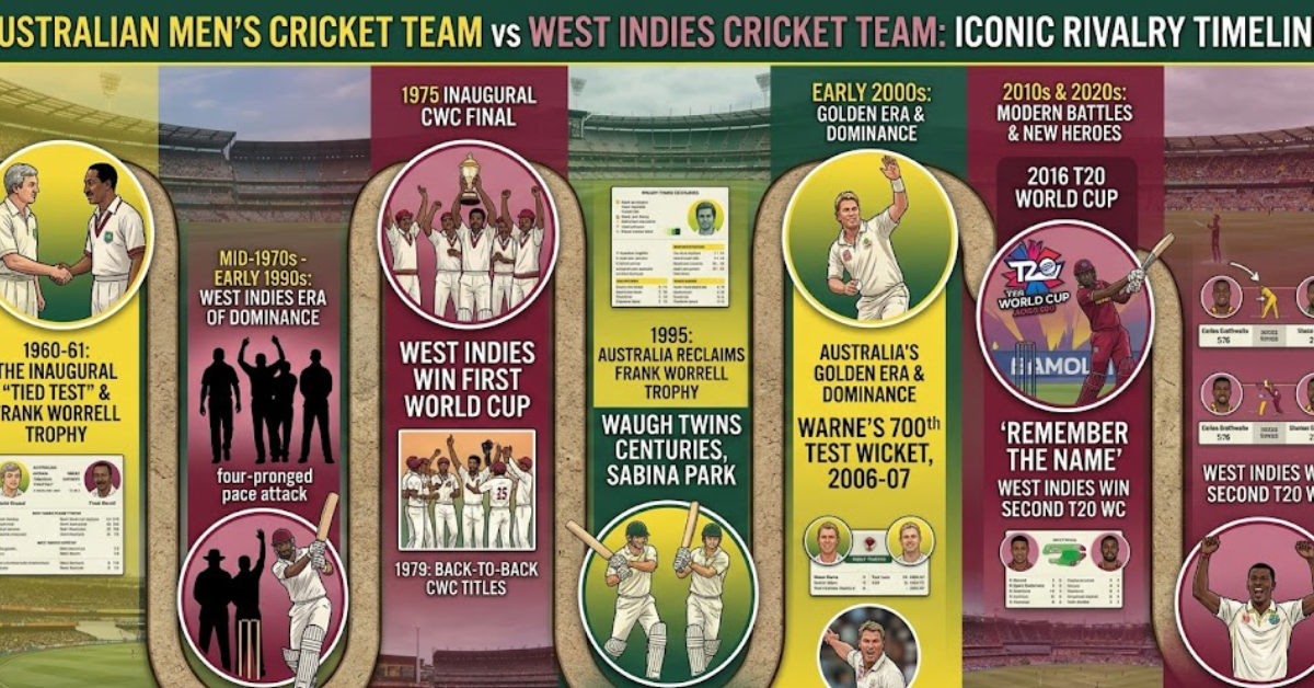 Australia vs West Indies Cricket Timeline & History