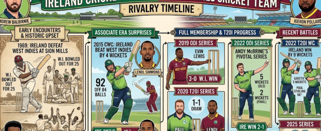 Ireland vs West Indies Cricket Timeline & History