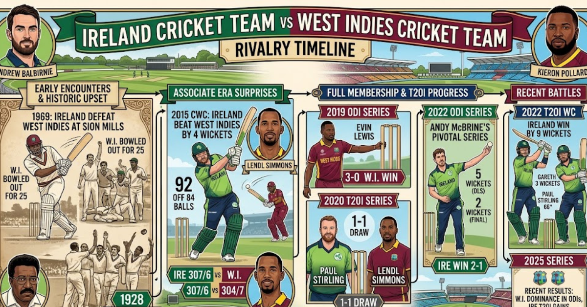 Ireland vs West Indies Cricket Timeline & History