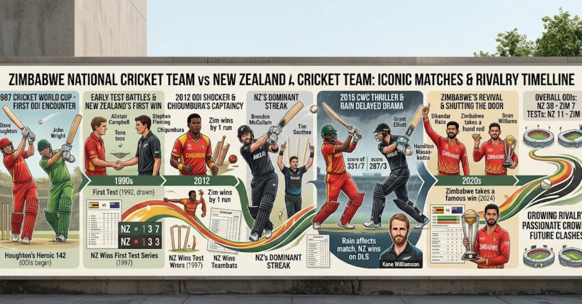 Zimbabwe vs New Zealand Cricket Timeline History